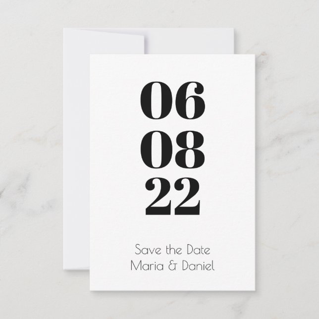 Cartão Reserve a Data Folha Única Save The Date (Front)