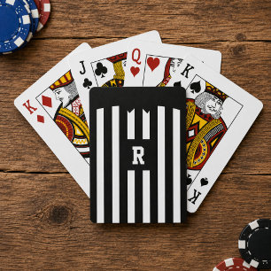 Cartas de Baralho Listradas Preto e Branco Playing Cards