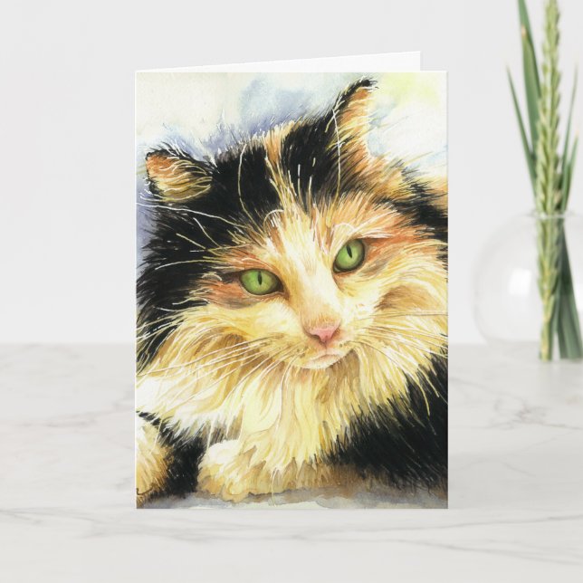 Carte 0010 Sympathie du chat Calico (Devant)
