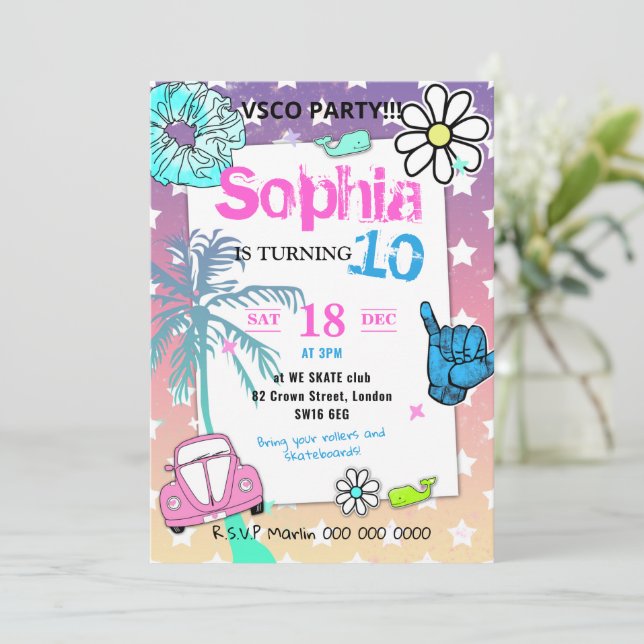 Carte 006 Teenager's party vsco tendance thème (Debout devant)