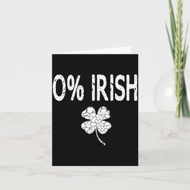 Carte 0% Irlandais Drôle St. Patrick's Day Trèfle Hommes (Devant)