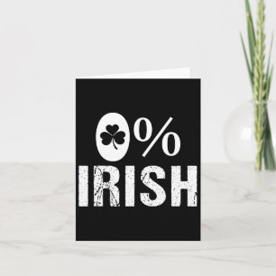 Carte 0% Irlandais Jour de la Saint Patrick Shamrock Clo