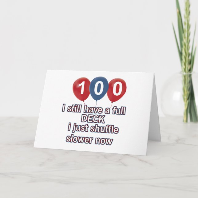Carte 100 ans de dessins d'anniversaire amusants (Devant)