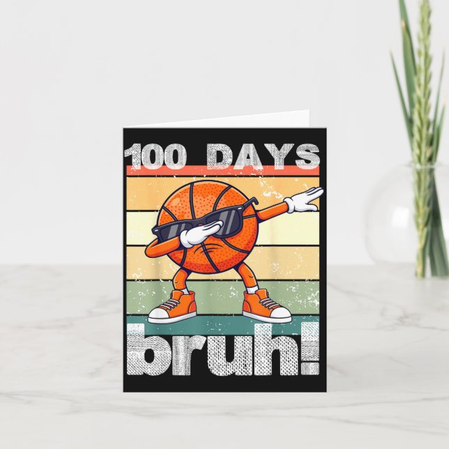 Carte 100 Days Of School Bruh Funny Kids Boys Dabbing Ba (Devant)