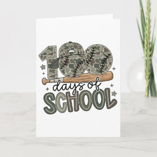 Carte 100 Days of School Camo Baseball Teacher