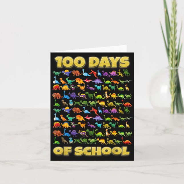 Carte 100 Days Of School Dinosaur 100 Days Smarter  (Devant)