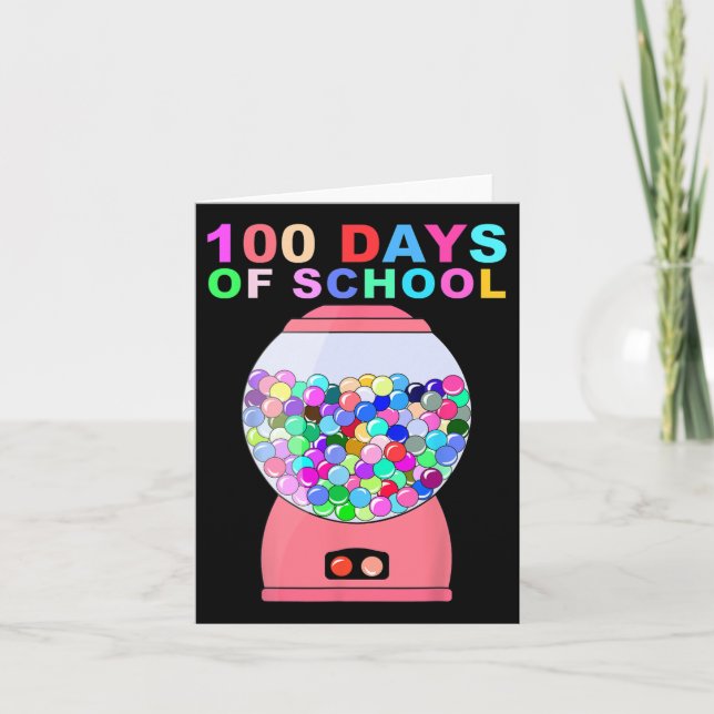 Carte 100 Jours De Machine De Gumball Scolaire Pour Les  (Devant)