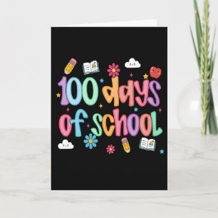Carte 100 jours d'école Classe colorée mignonne