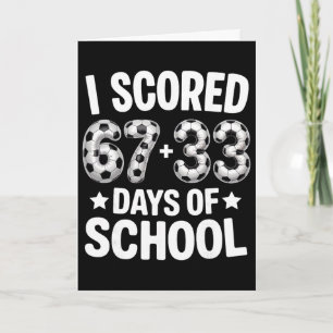 Carte 100 Jours D'école Football A Marqué Six Sept 67+33