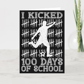 Carte 100 jours d'école j'ai botté le football 100e jour