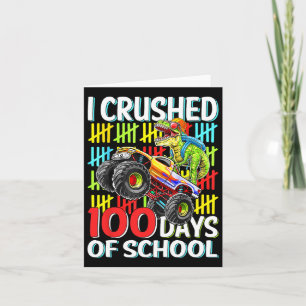 Carte 100 Jours D'École T-rex Monster Truck 100e Jour O