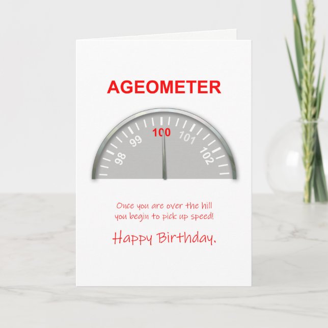 Carte 100e anniversaire, Ageometer Lecture (Devant)