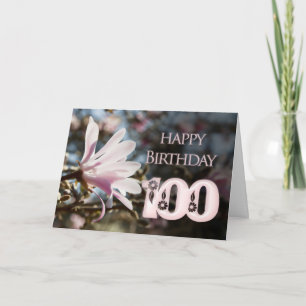 Carte 100e anniversaire avec magnolia