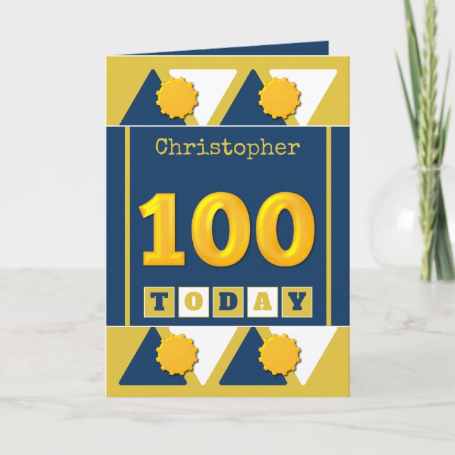 Carte 100e anniversaire d'or et de marine (Devant)