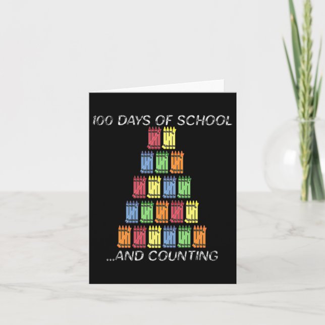 Carte 100e Jour 100 Jours De Crayons Scolaires Tally (Devant)