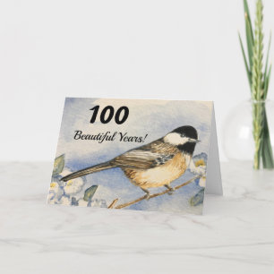 Carte 100ème Belle Année Charming Chickadee