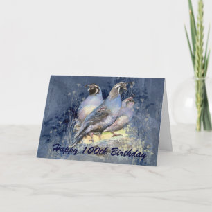 Carte 100th oiseau heureux de cailles de Californie