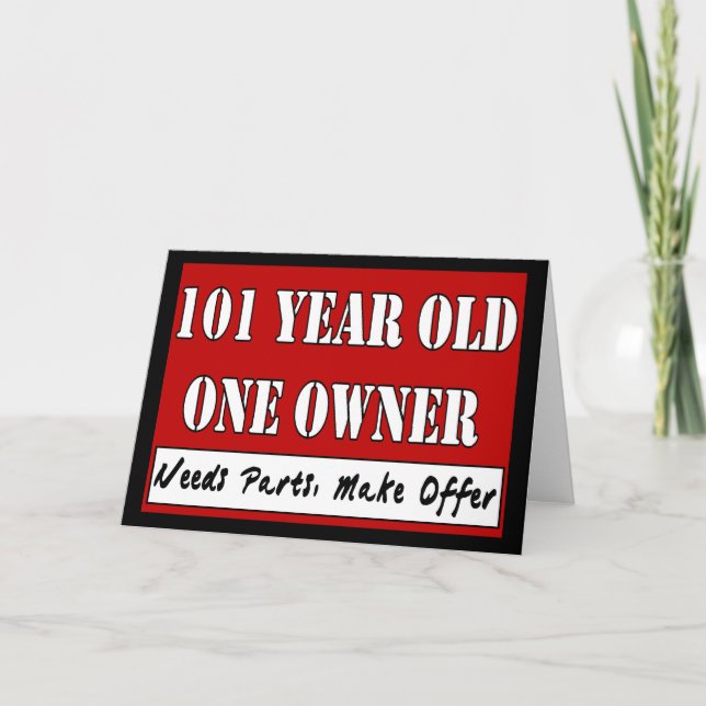 Carte 101 ans un propriétaire - les pièces des besoins, (Devant)