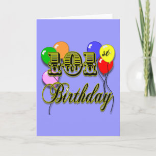 Carte 101st Anniversaire avec des ballons