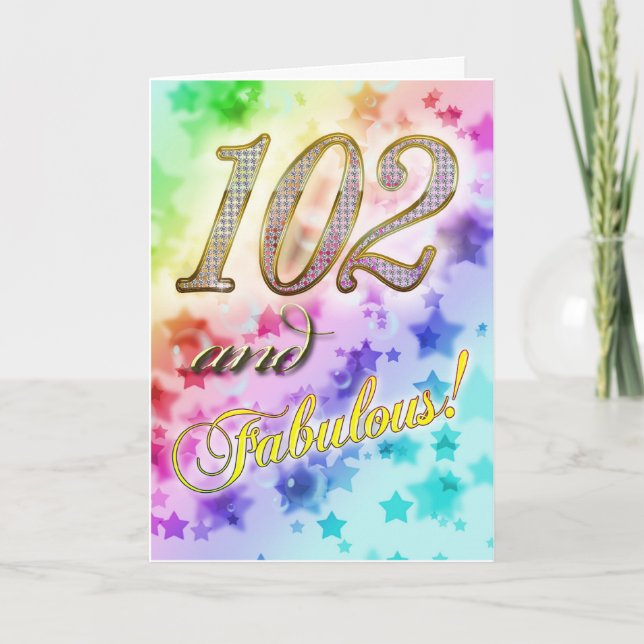 Carte 102e anniversaire pour quelqu'un Fabulous (Devant)
