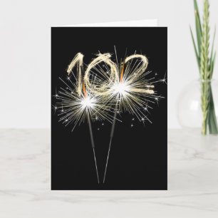 Carte 102e anniversaire Sparklers en noir