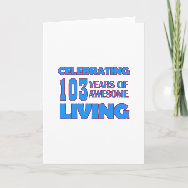 Carte 103 ans conception d'anniversaire (Devant)