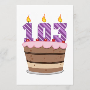 Carte 103 ans sur le gâteau d'anniversaire