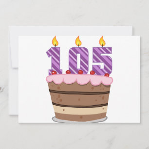 Carte 105 ans sur le gâteau d'anniversaire