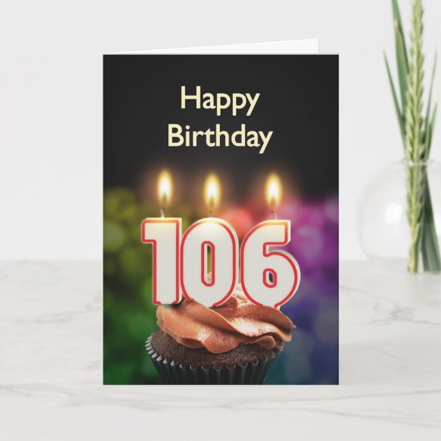 Carte 106e anniversaire avec bougies (Devant)