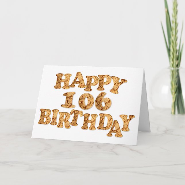 Carte 106e anniversaire pour un amoureux des cooki (Devant)