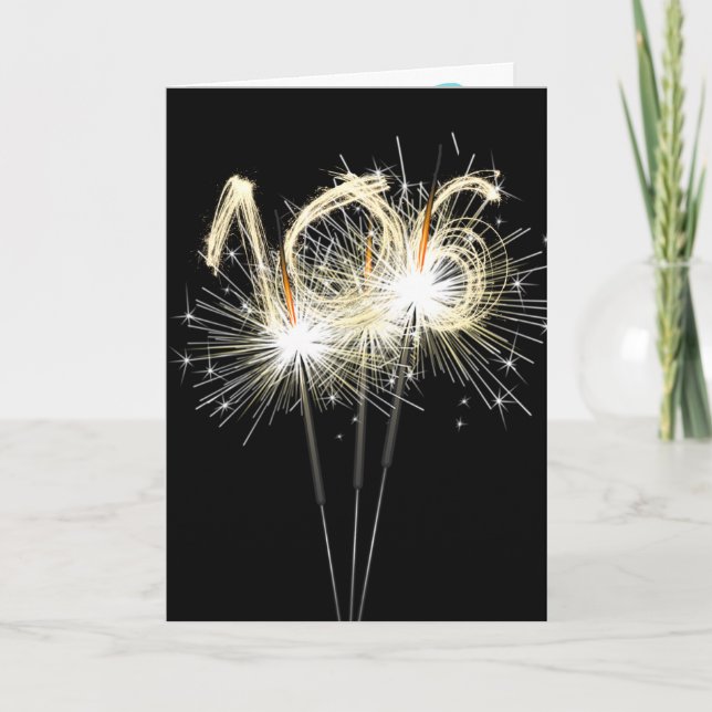 Carte 106e anniversaire Sparklers en noir (Devant)