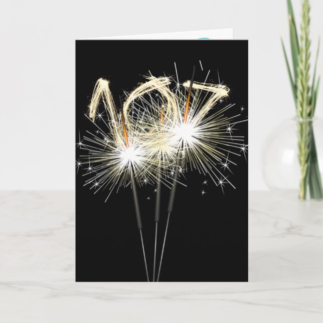 Carte 107e anniversaire Sparklers en noir (Devant)