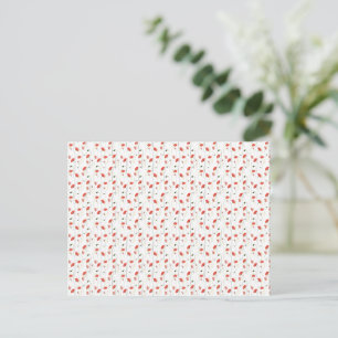 Carte (10,8 cm x 14,2 cm) - Red Floral Pattern