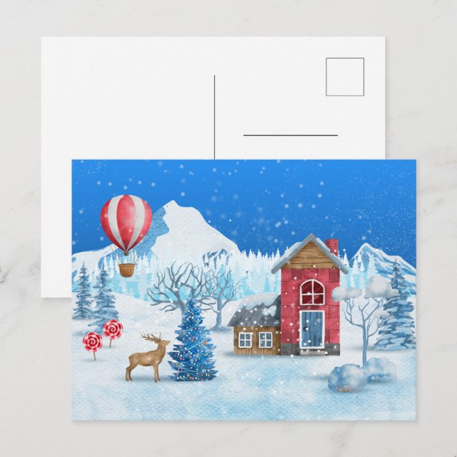 Carte (10,8 x 14,2 cm) - Christmas Scene (Devant / Derrière)