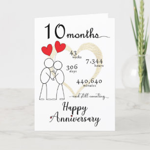 Carte 10 Mois Anniversaire avec ballons rouges