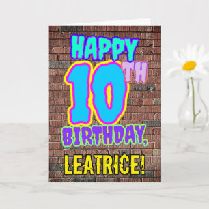 Carte 10e anniversaire - Amusant, Graffiti urbain inspir