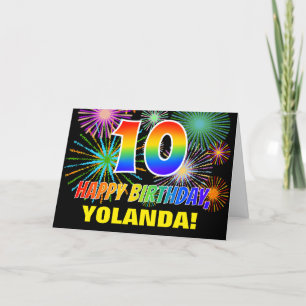 Carte 10e anniversaire : Bold, Fun, Fireworks, Rainbow 1
