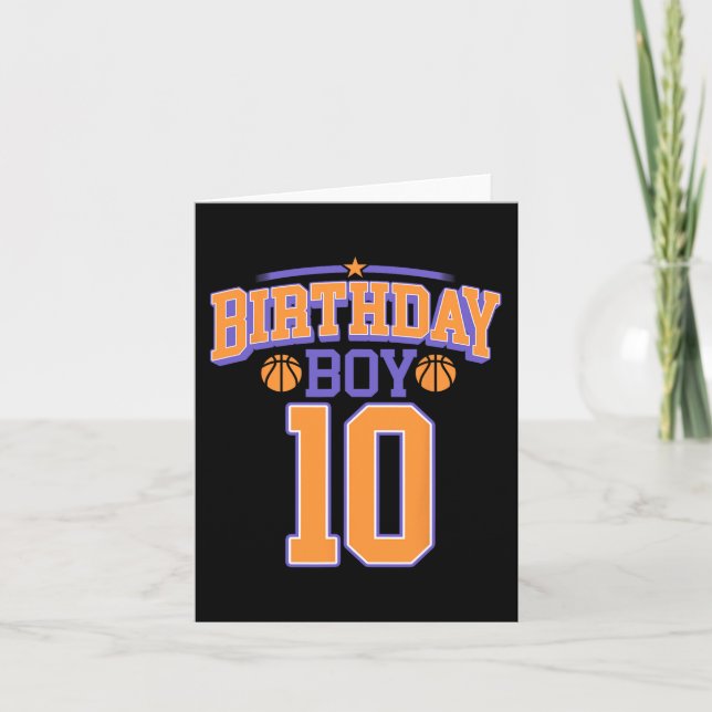 Carte 10e anniversaire Boy Basketball Lover 10 ans Bd (Devant)