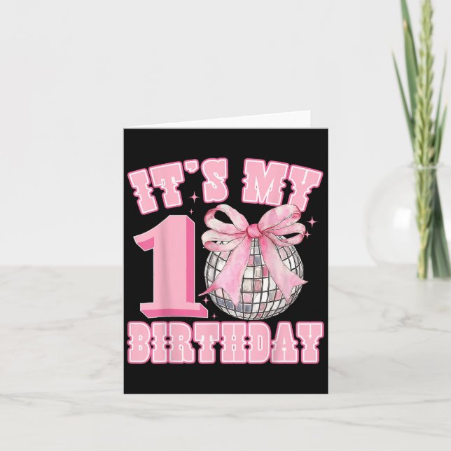Carte 10e anniversaire Coquette Bow Disco Ball 10 ans (Devant)