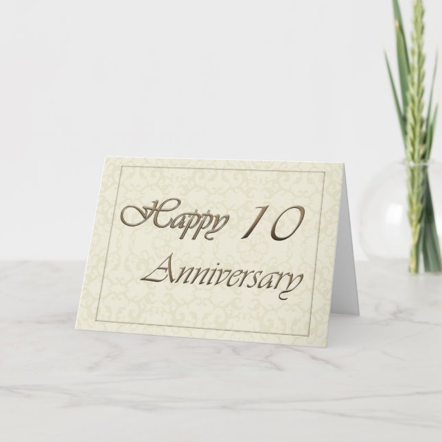 Carte 10e anniversaire de l'employé Nouveau classique (Devant)
