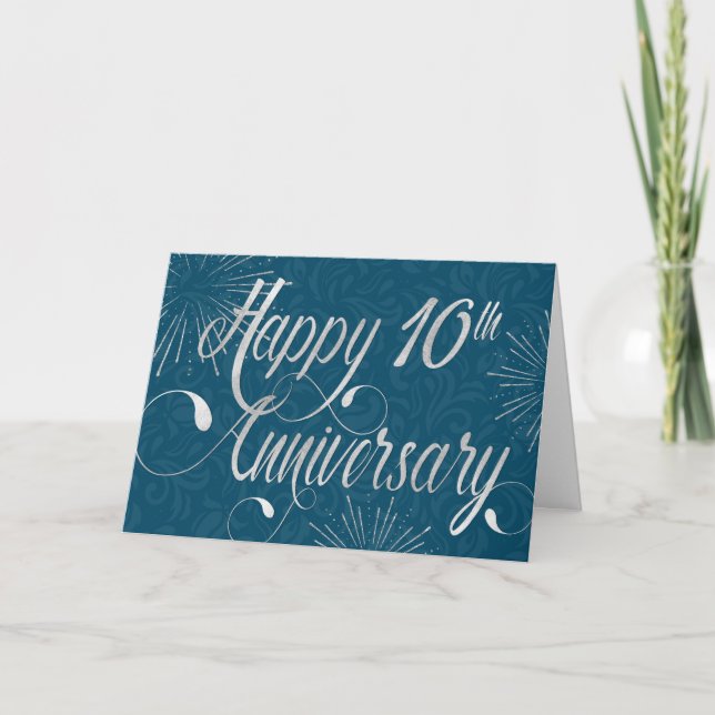 Carte 10e anniversaire de l'employé - Texte Tourbillonna (Devant)