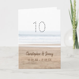 Carte 10e anniversaire de mariage surf plage