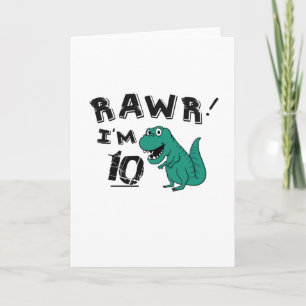 Carte 10e anniversaire Dinosaur cadeau pour les garçons 
