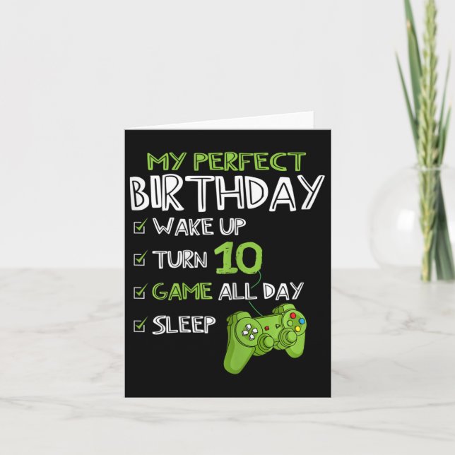 Carte 10e Anniversaire Jeu 10 Ans Parfait Gamer Gi (Devant)