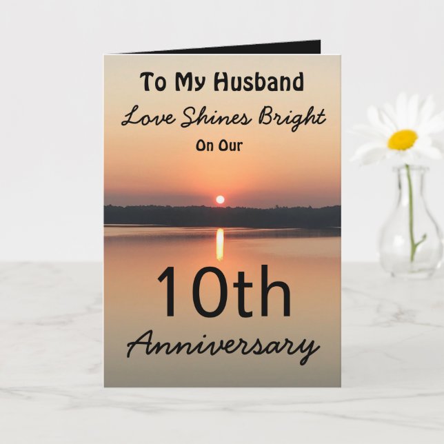 Carte 10e Anniversaire L'amour du mari brille (Petite plante)