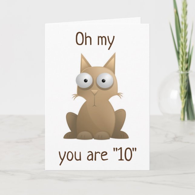 Carte **10e anniversaire SOUHAITS** de SILLY KITTY (Devant)