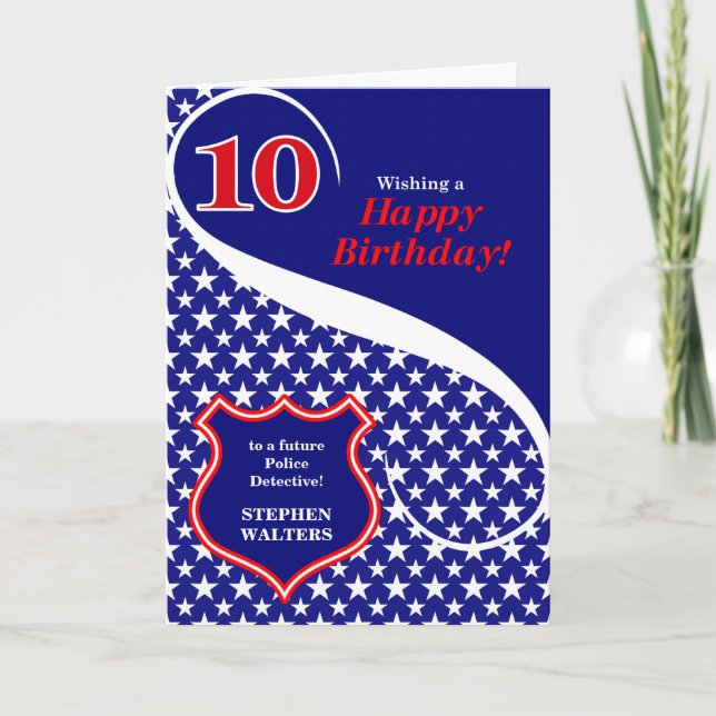 Carte 10e anniversaire thème de l'application de la loi  (Devant)