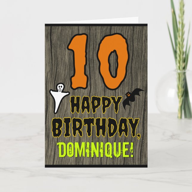 Carte 10e anniversaire : Thème d'Halloween Éffrayant, No (Devant)