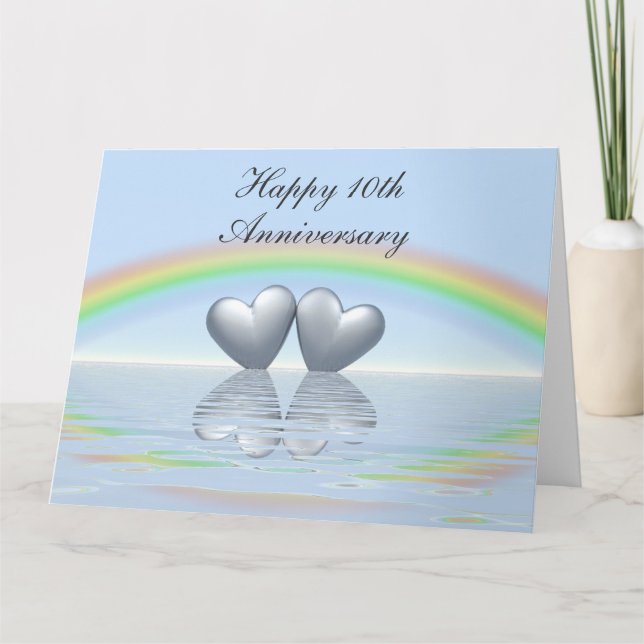 Carte 10e anniversaire Tin Hearts (Devant)