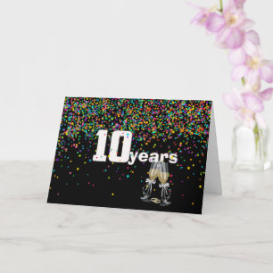 Carte 10e anniversaire toast in confetti